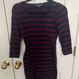 Black and Purple Striped Mini Dress